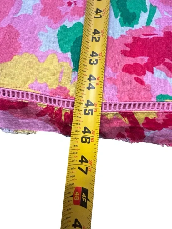 Charter Club Linen Luxury Women’s Pink Floral Sundress Yellow Green Spring L - Picture 4 of 10